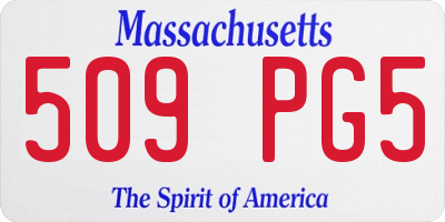 MA license plate 509PG5