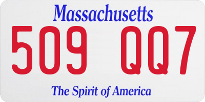 MA license plate 509QQ7