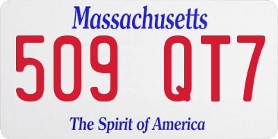 MA license plate 509QT7