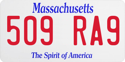 MA license plate 509RA9