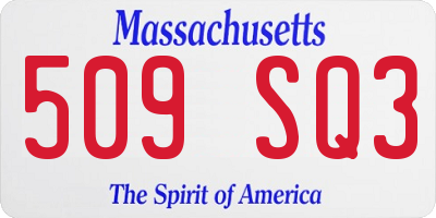 MA license plate 509SQ3