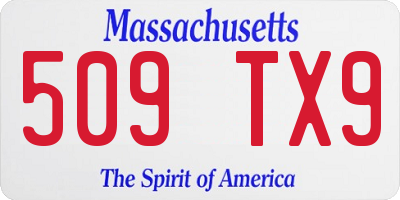 MA license plate 509TX9