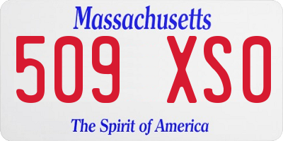MA license plate 509XS0