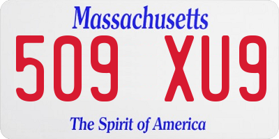 MA license plate 509XU9