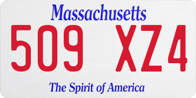 MA license plate 509XZ4