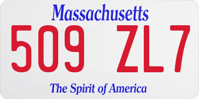 MA license plate 509ZL7
