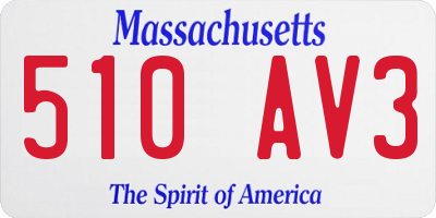 MA license plate 510AV3