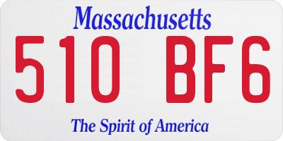 MA license plate 510BF6