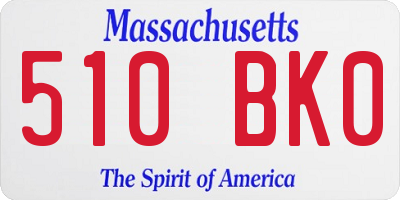 MA license plate 510BK0