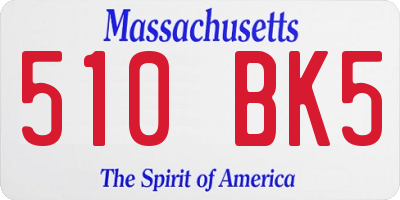 MA license plate 510BK5