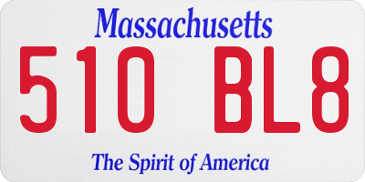 MA license plate 510BL8