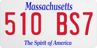 MA license plate 510BS7