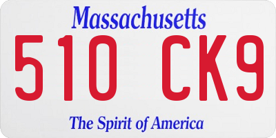 MA license plate 510CK9
