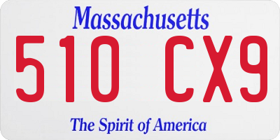 MA license plate 510CX9