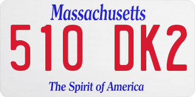MA license plate 510DK2