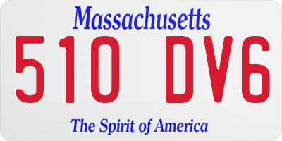 MA license plate 510DV6