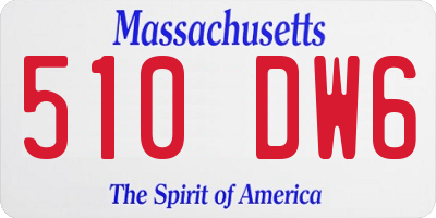 MA license plate 510DW6