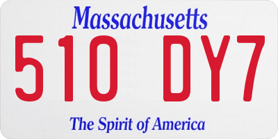 MA license plate 510DY7