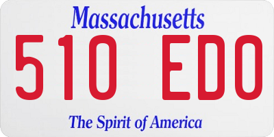 MA license plate 510ED0