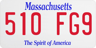 MA license plate 510FG9