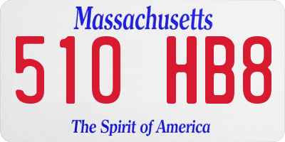 MA license plate 510HB8