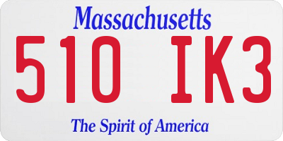 MA license plate 510IK3