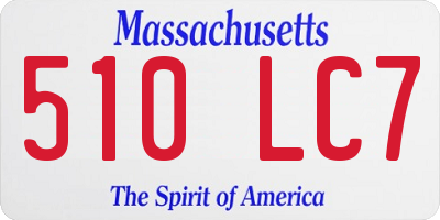 MA license plate 510LC7