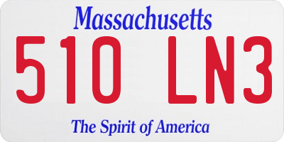 MA license plate 510LN3