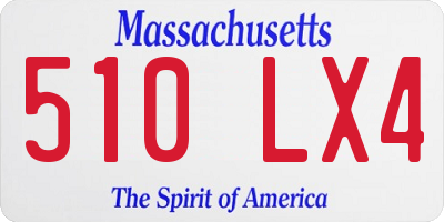 MA license plate 510LX4