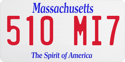 MA license plate 510MI7