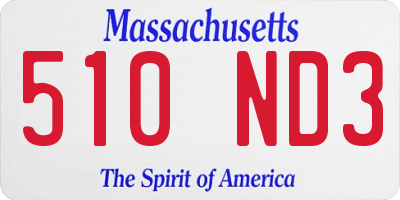 MA license plate 510ND3