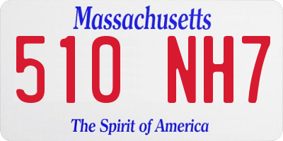 MA license plate 510NH7