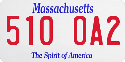 MA license plate 510OA2