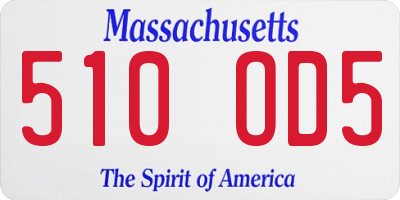 MA license plate 510OD5