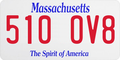 MA license plate 510OV8