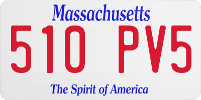 MA license plate 510PV5