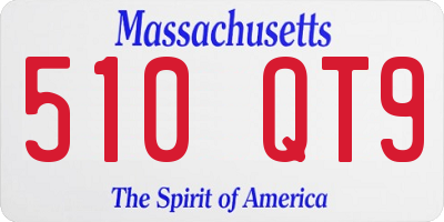 MA license plate 510QT9