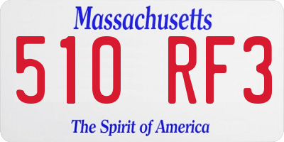 MA license plate 510RF3