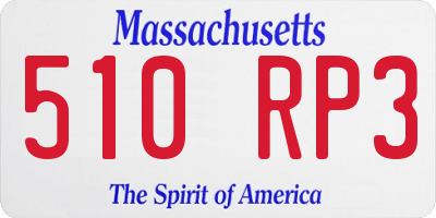 MA license plate 510RP3