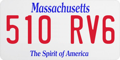 MA license plate 510RV6