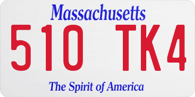 MA license plate 510TK4