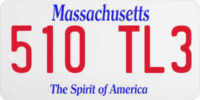 MA license plate 510TL3