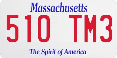 MA license plate 510TM3