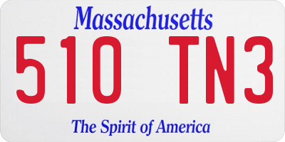 MA license plate 510TN3