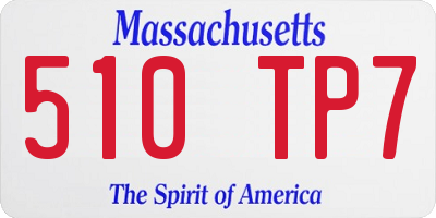 MA license plate 510TP7