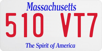 MA license plate 510VT7