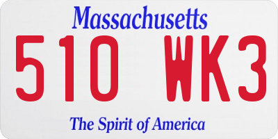 MA license plate 510WK3