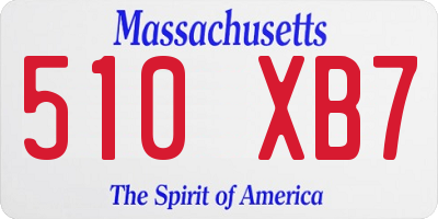 MA license plate 510XB7