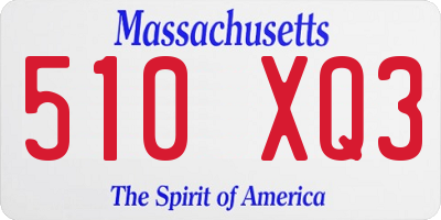 MA license plate 510XQ3