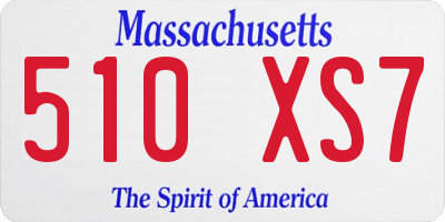 MA license plate 510XS7